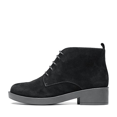 Bata拔佳冬新款专柜同款黑色羊绒皮革女皮靴及踝靴马丁靴RBV04DD8