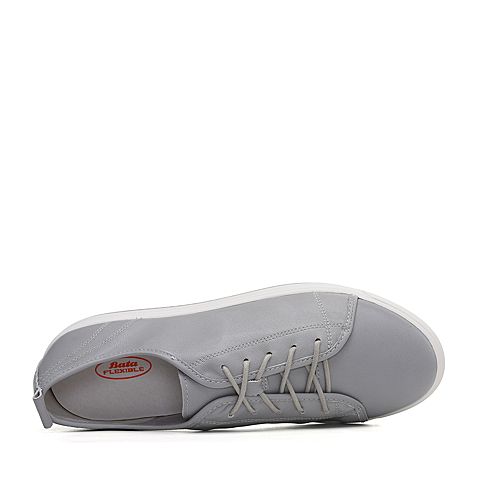 Bata/拔佳春新款专柜同款羊皮革平跟女休闲小白鞋AV230AM9
