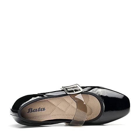 Bata/拔佳春新款专柜同款舒适平跟玛丽珍漆皮女单鞋RBK03AQ9