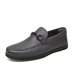 Bata2019秋新款专柜同款驾车平跟舒适休闲单鞋豆豆男皮鞋A9N73CM9
