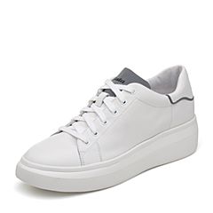 Bata2019秋新专柜同款休闲厚底小白鞋女单鞋AGJ21CM9