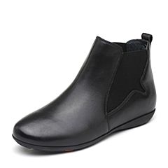 Bata2019秋新专柜同款圆头复古舒适休闲真皮英伦女低靴潮AM845CD9