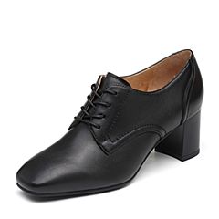 Bata2019秋季新款专柜同款优雅通勤风简约高跟系带女单鞋AIN22CM9