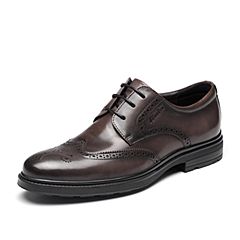 Bata2019秋新专柜同款商务正装个性雕花圆头系带单鞋男潮YM037CM9