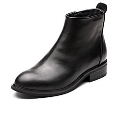 Bata/拔佳2019冬新专柜同款英伦风短靴踝靴切尔西靴女潮AFK43DD9