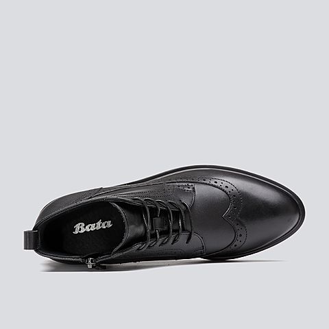 Bata/拔佳冬季新款专柜同款马丁靴女英伦风真皮短靴AFK41DD9加绒