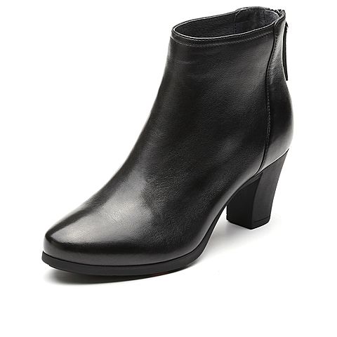 Bata/拔佳冬新专柜同款短靴马丁靴女英伦风粗跟女靴ABA47DD9