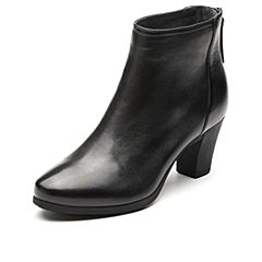 Bata/拔佳2019冬新专柜同款短靴马丁靴女英伦风粗跟女靴ABA47DD9
