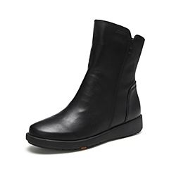 Bata/拔佳2019冬季新款专柜同款时尚真皮休闲靴短靴女潮AV551DZ9