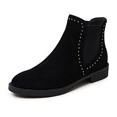 Bata/拔佳2019冬新专柜同款短靴马丁靴女英伦风靴子女冬18286DD9