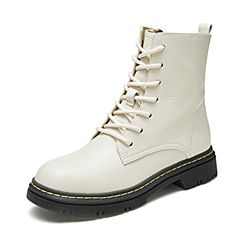Bata/拔佳冬专柜同款帅气马丁靴拉链皮革短靴ins女潮ZIX01DD9