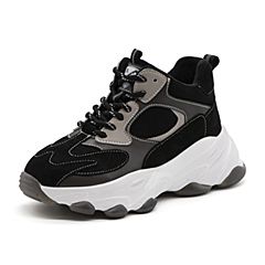 Bata/拔佳2019冬季新款皮革拼接老爹鞋休闲运动鞋ins女潮103DDDM9