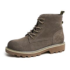Bata/拔佳2019冬新款复古英伦牛皮革高帮马丁靴粗跟女潮91811DD9