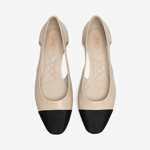 Bata仙女凉鞋2021春商场新款小香风百搭真羊皮平软底单鞋AFY15AK1