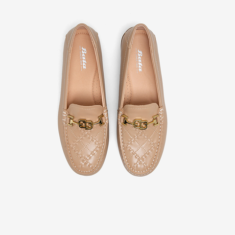 Bata乐福鞋女2023春季商场新款百搭通勤英伦风羊皮一脚蹬AQY21AA3