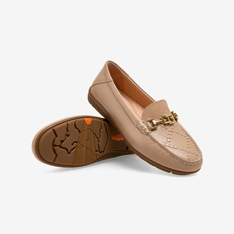 Bata乐福鞋女2023春季商场新款百搭通勤英伦风羊皮一脚蹬AQY21AA3