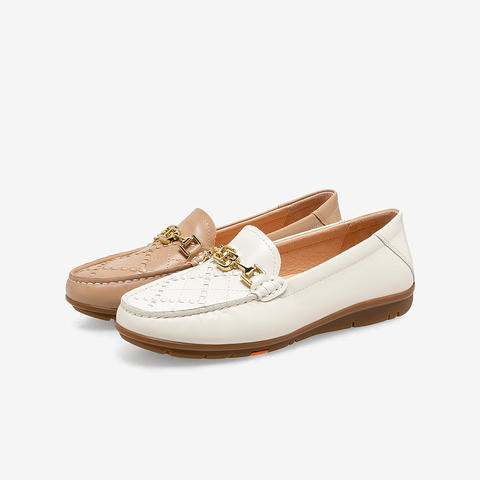 Bata乐福鞋女2023春季商场新款百搭通勤英伦风羊皮一脚蹬AQY21AA3