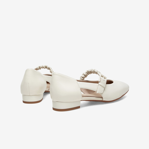 Bata包头凉鞋女2023春季商场新款羊皮一字带软底玛丽珍AKN44AK3