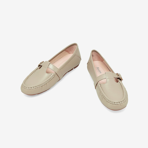 Bata一脚蹬女2023春季新款百搭羊皮通勤软底单鞋奶奶鞋AE205AA3