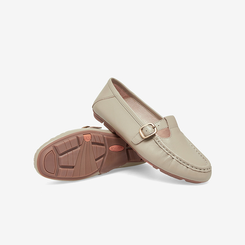 Bata一脚蹬女2023春季新款百搭羊皮通勤软底单鞋奶奶鞋AE205AA3