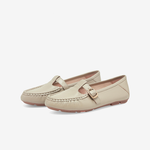 Bata一脚蹬女2023春季新款百搭羊皮通勤软底单鞋奶奶鞋AE205AA3