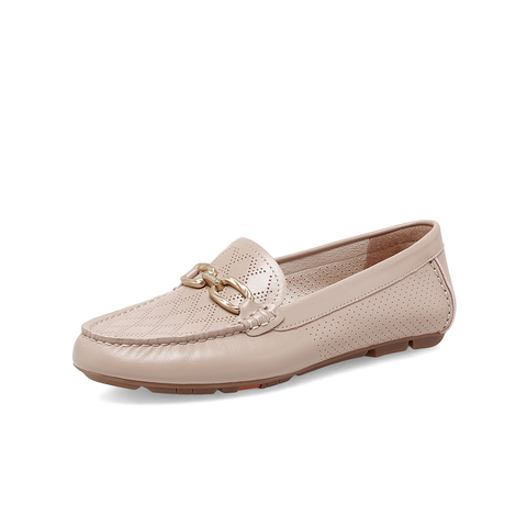 Bata乐福鞋女2023夏季商场新款通勤英伦风羊皮软底一脚蹬AE248BA3