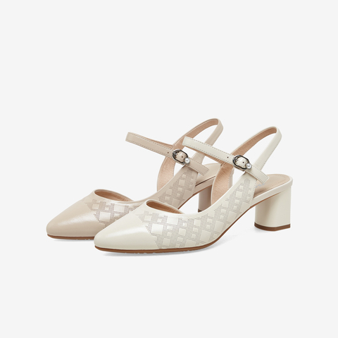 Bata仙女时装凉鞋2023夏季商场新款尖头羊皮优雅高跟凉鞋8165DBH3