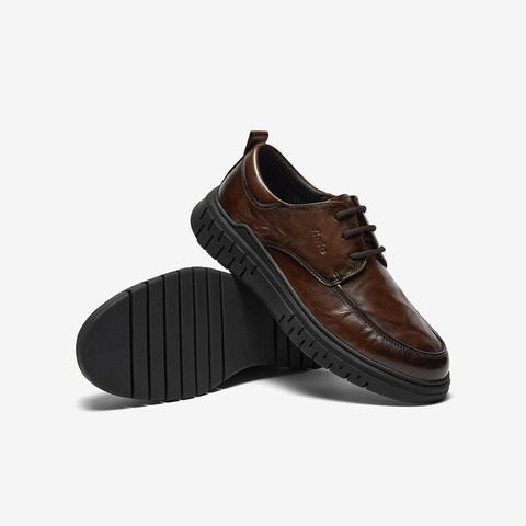 Bata休闲皮鞋男2023冬季商场新款牛皮商务通勤百搭皮鞋Z7391DM3