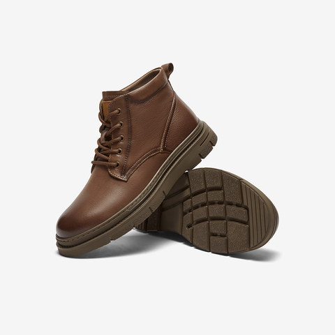 Bata马丁靴男2023冬季商场新款英伦风牛皮百搭通勤短筒靴65539DD3