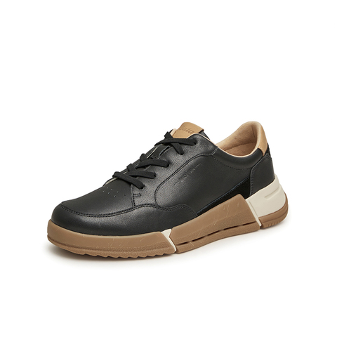 Bata休闲鞋女2023秋季商场新款通勤牛皮厚底透气运动板鞋AWW08CM3