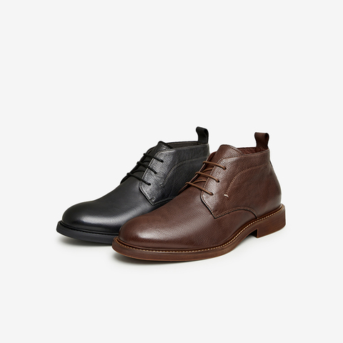 Bata马丁靴男2023冬商场新款绅士英伦风牛皮百搭通勤低靴A8X42DD3