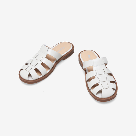 Bata包头拖鞋女2023夏季新款牛皮舒适软底罗马风外穿凉拖AON03BT3