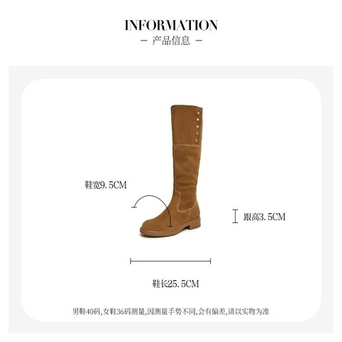 Bata骑士靴女2023冬季新款英伦牛皮百搭长筒粗跟软底长靴AKL83DC3