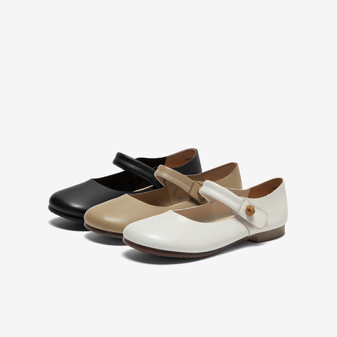 Bata娃娃鞋女2024春季新款羊皮百搭通勤浅口玛丽珍单鞋9880EAQ4