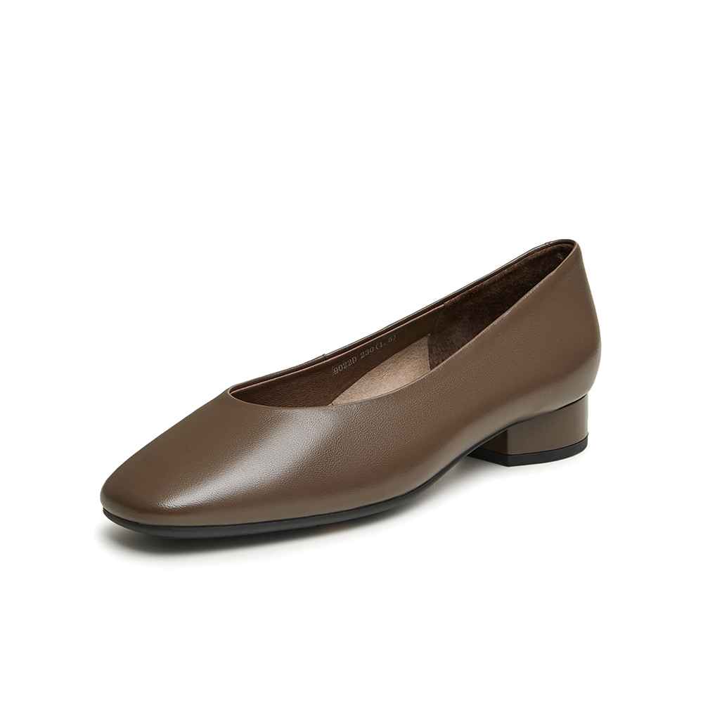 Bata浅口单鞋女2024春商场新款舒适通勤羊皮软底简约单鞋9022DAQ4