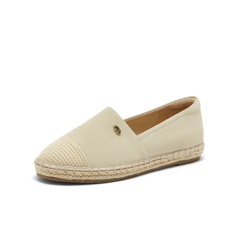 Bata渔夫鞋女2024春季新款牛皮通勤舒适百搭一脚蹬单鞋6185DAA4