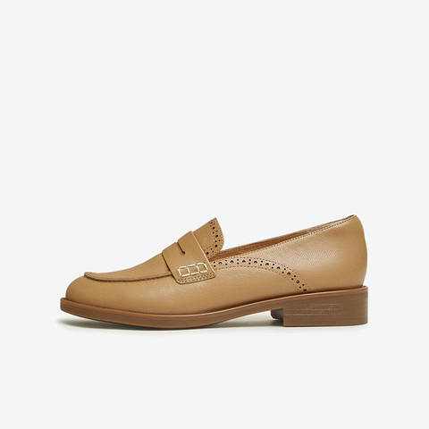 Bata乐福鞋女2024春季商场新款复古英伦风羊皮通勤一脚蹬ATA29AA4