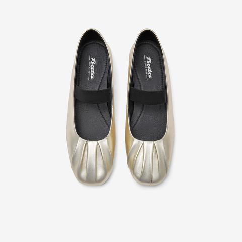 Bata浅口单鞋女2024春季新款百搭羊皮通勤软底玛丽珍鞋AFZ38AQ4