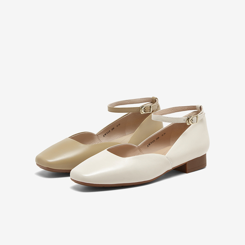 Bata浅口单鞋女2024春季商场新款羊皮优雅粗跟通勤软底鞋AWV19AQ4