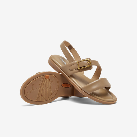 Bata时装凉鞋女2024夏季新款百搭羊皮软底休闲通勤凉鞋ABT24BL4