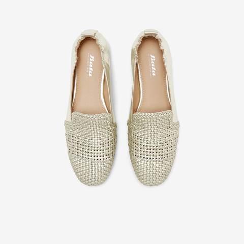 Bata乐福鞋女2024夏季商场新款编织英伦宫廷风通勤一脚蹬AVL19BA4