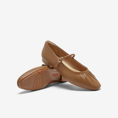 Bata雪芙玛丽珍女2024春商场新款百搭羊皮通勤软底浅口鞋AFY29AQ4