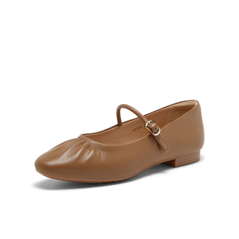 Bata雪芙玛丽珍女2024春商场新款百搭羊皮通勤软底浅口鞋AFY29AQ4