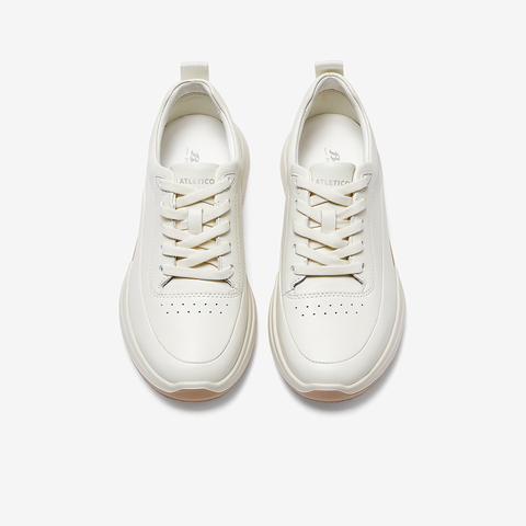 Bata休闲鞋女2024春季商场新款厚底牛皮通勤运动休闲鞋VLH13AM4