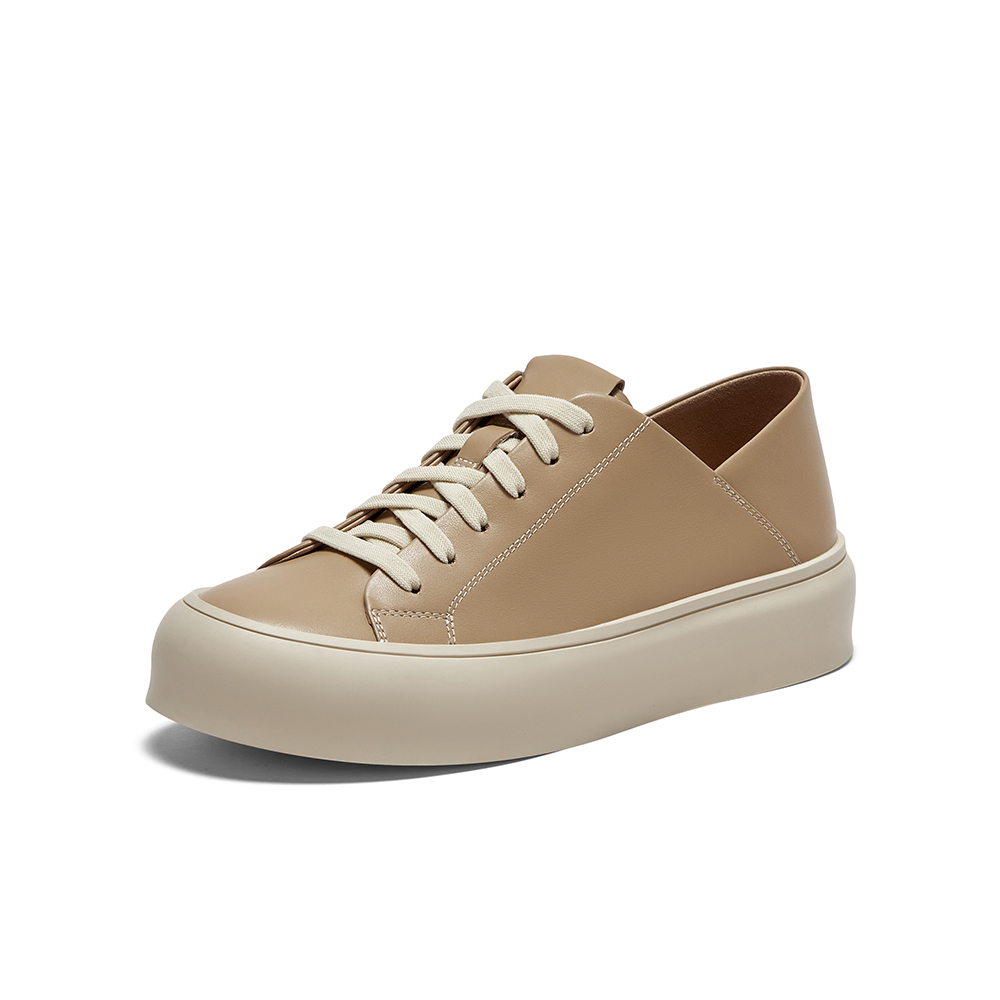 Bata休闲鞋女2024春季新款时尚通勤牛皮百搭运动经典板鞋VQT05AM4