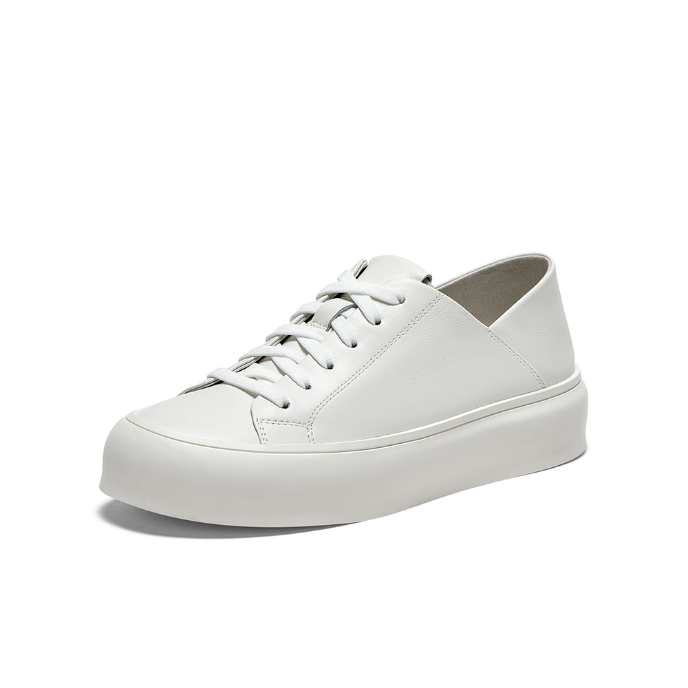 Bata休闲鞋女2024春季新款时尚通勤牛皮百搭运动经典板鞋VQT05AM4