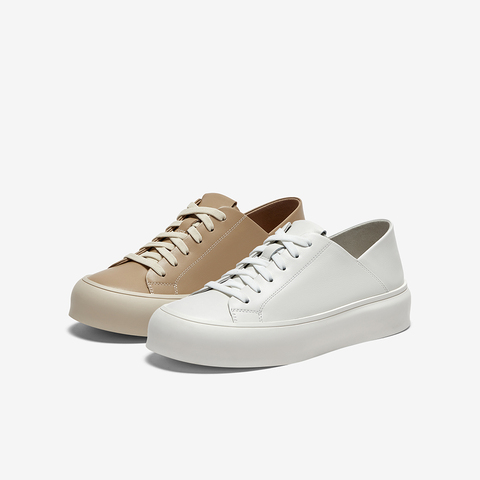 Bata休闲鞋女2024春季新款时尚通勤牛皮百搭运动经典板鞋VQT05AM4