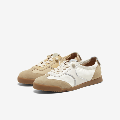 Bata木作休闲鞋女2024春商场新款百搭羊皮软底通勤运动鞋ACO26AM4