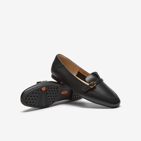 Bata乐福鞋女2024春季商场新款复古英伦风羊皮软底单鞋ART23AA4