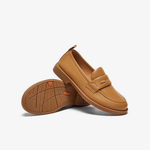 Bata乐福鞋女2024秋商场新款英伦通勤羊皮软底一脚蹬单鞋AYA23CA4